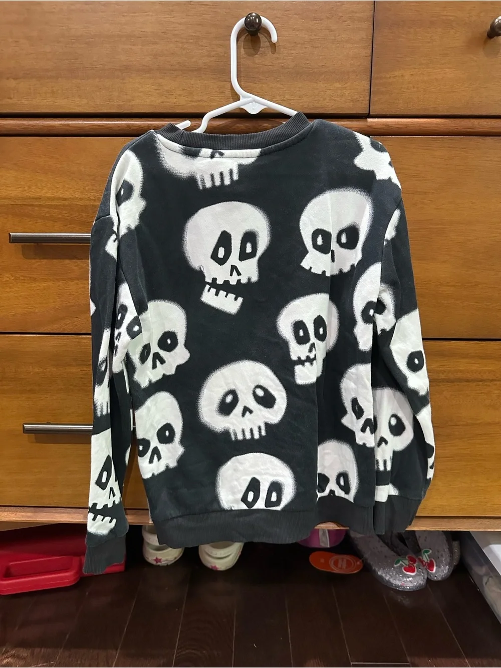 H&M Kids Black Pullover with White Skull Print